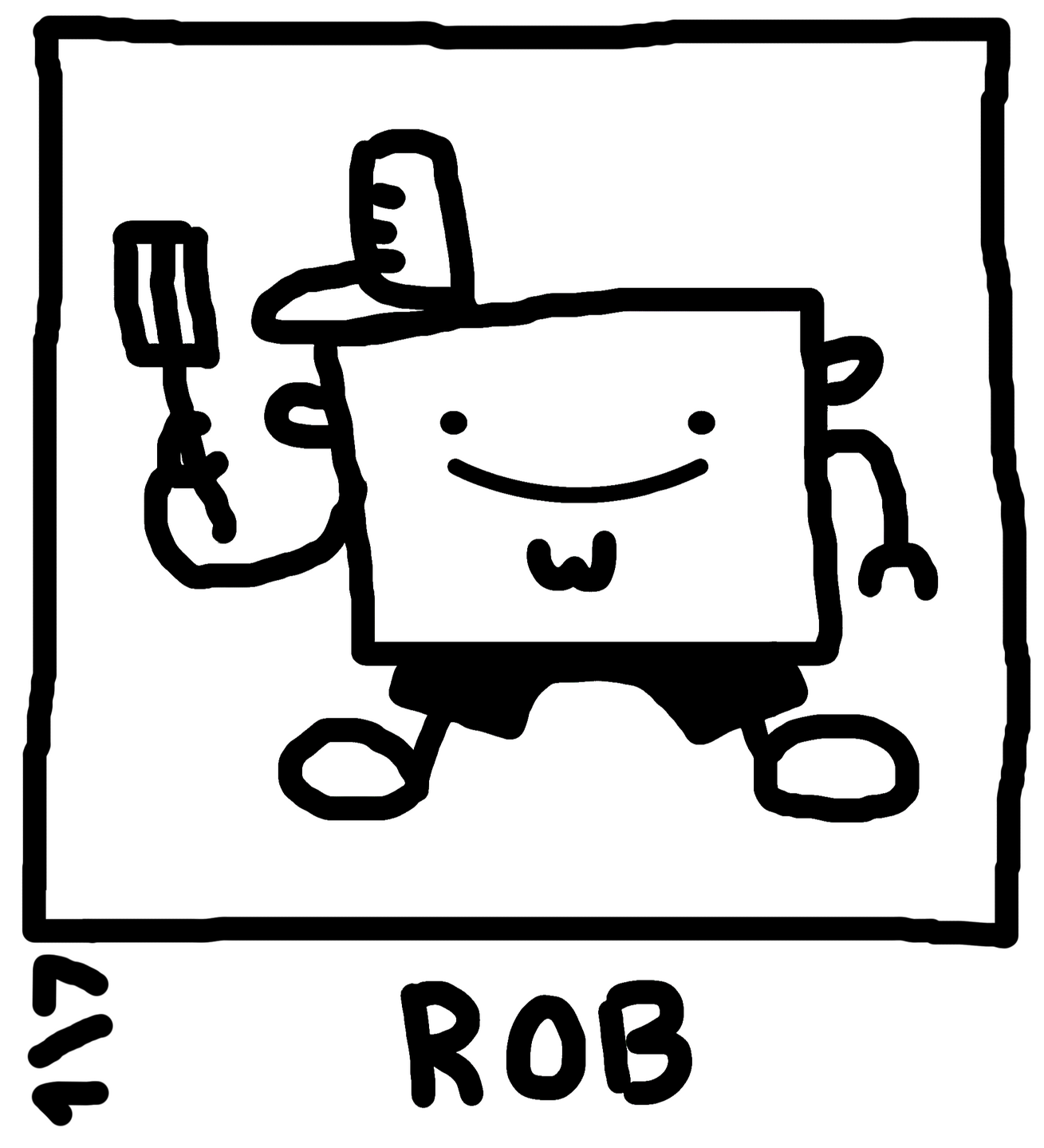 1/7 A picture of Rob holding a spatula.